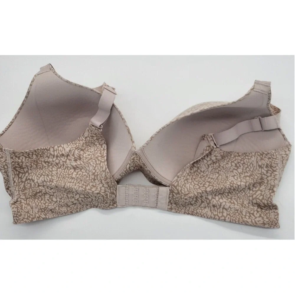Bali Wireless Bra 3462 Animal Print Comfort Minimalist Everyday Tan Beige XL